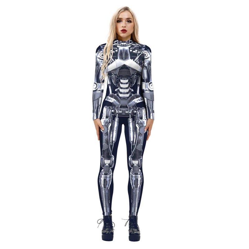 Sumtory Halloween Costumes for Women 3D Robot Simulation Print Full Body Jumpsuit M 2020#pattern4 Medium - Image 1